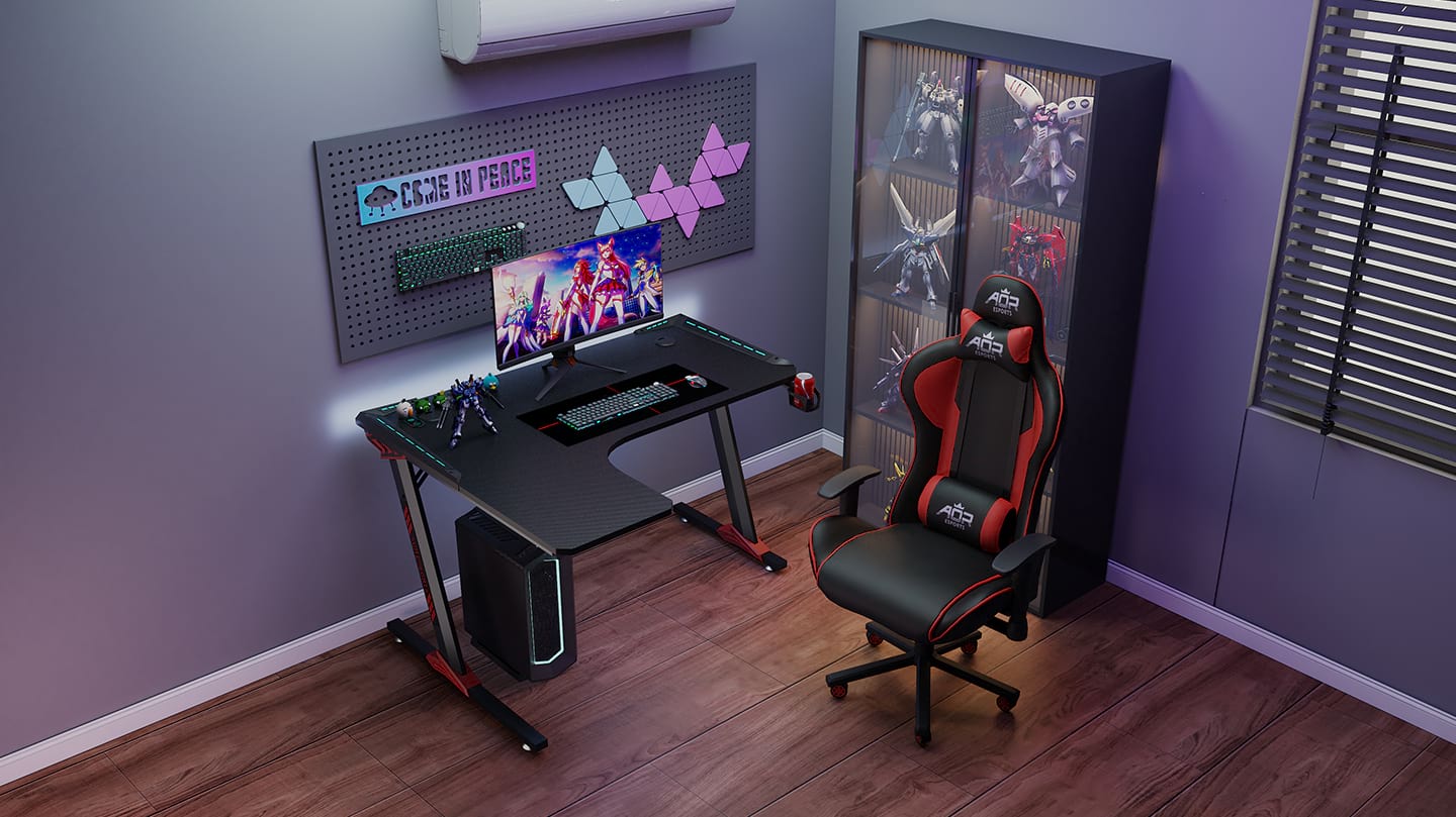 Ergonomic Design P2 Grade Particle Board Gaming Desk For Office L1-7 Escritorio ergonómico del juego del tablero de partículas del grado del diseño P2 para la oficina L1-7