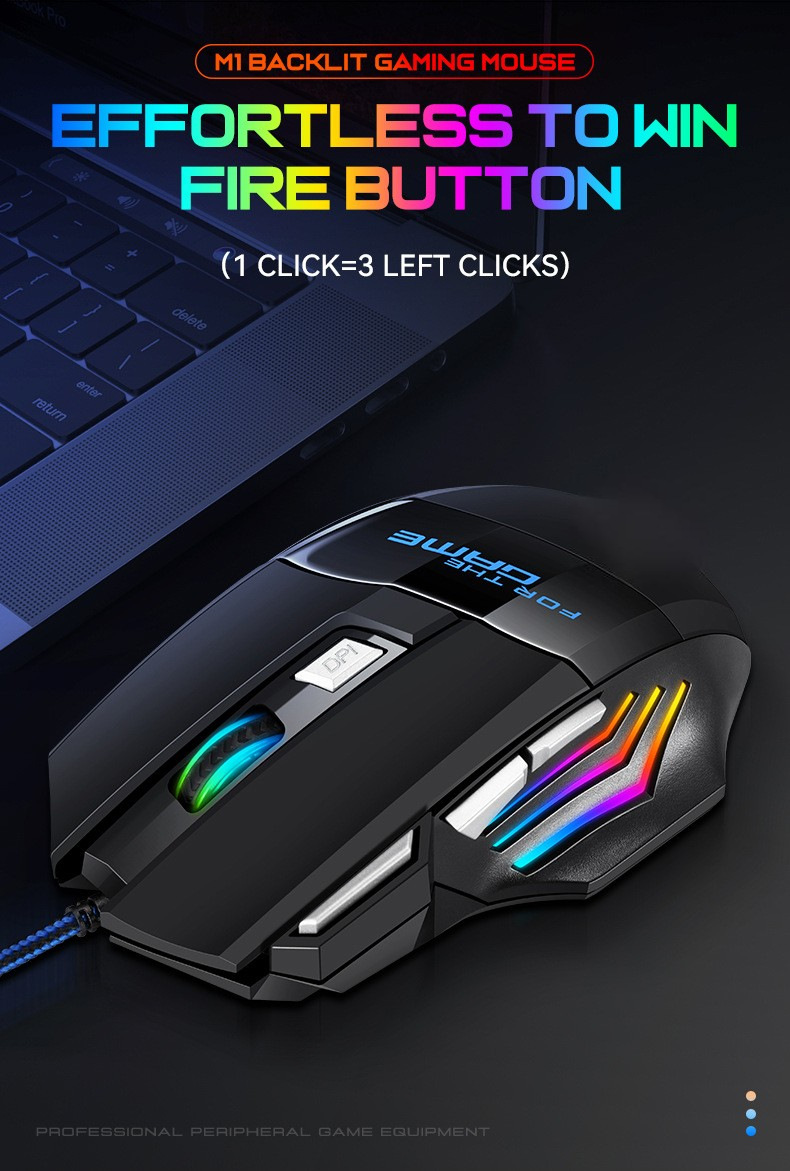 Wired Game Mouse 7-Button Dazzling Breath Light Game Mouse Ratón de juego con cable Ratón de juego con luz de aliento deslumbrante de 7 botones