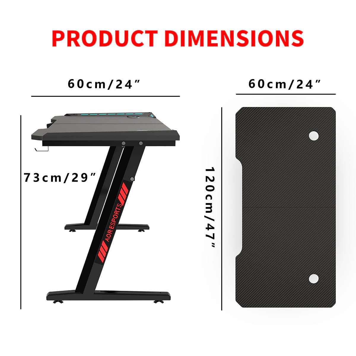 Escritorio para juegos ecol&oacute;gico en forma de Z de 100/120/140 cm para oficina Z2-7