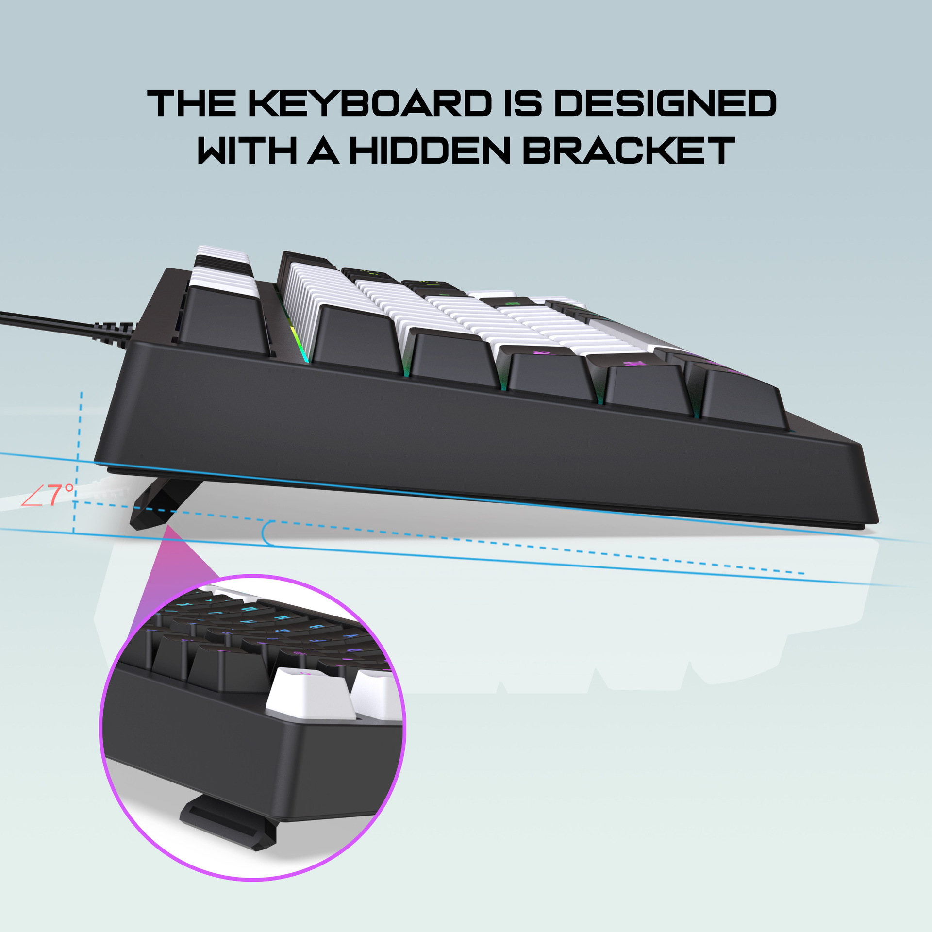 El teclado del juego G69 ató con alambre el hogar de la oficina de las llaves del resplandor 87 de los esports mecánicos de la sensación del RGB