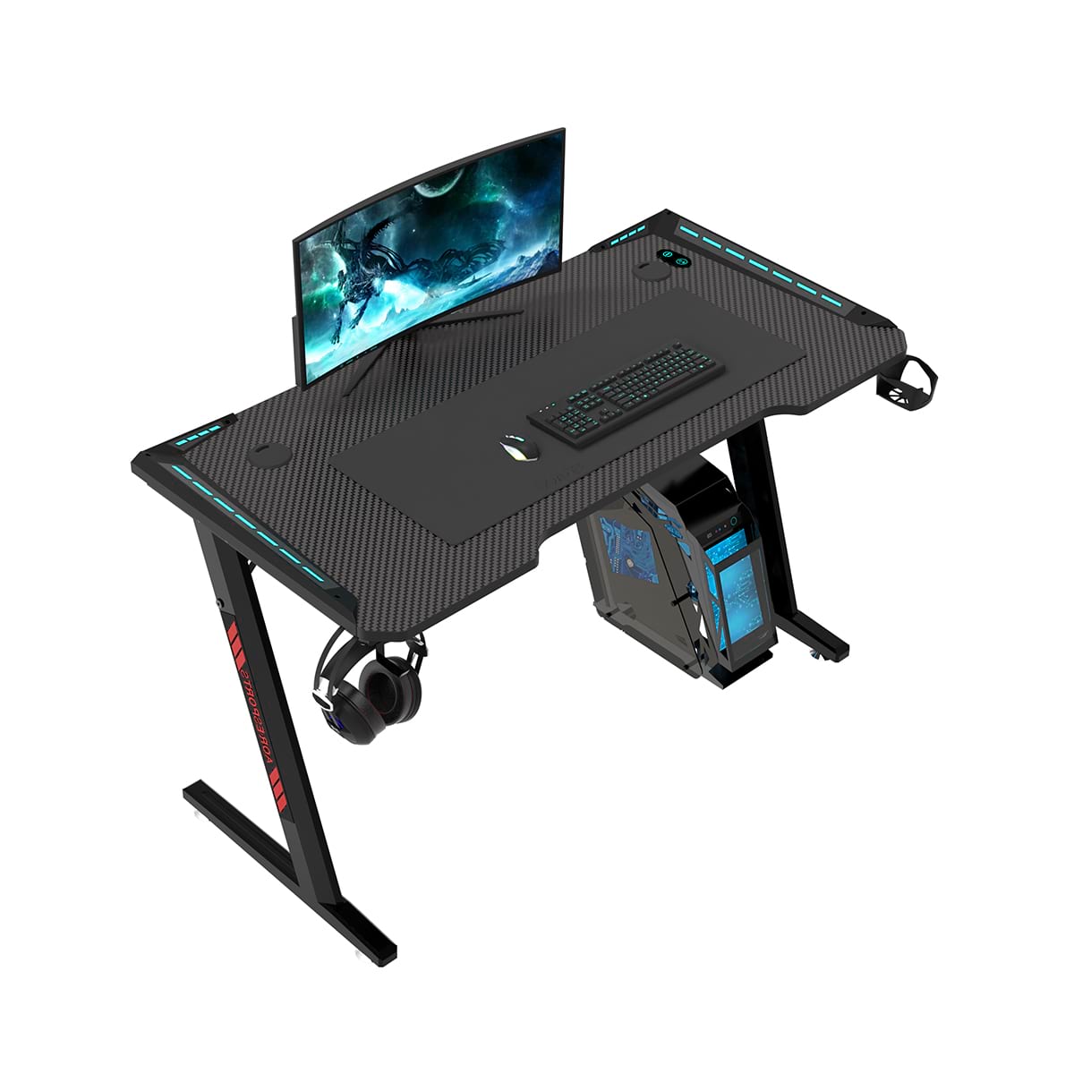 Escritorio para juegos ecol&oacute;gico en forma de Z de 100/120/140 cm para oficina Z2-7