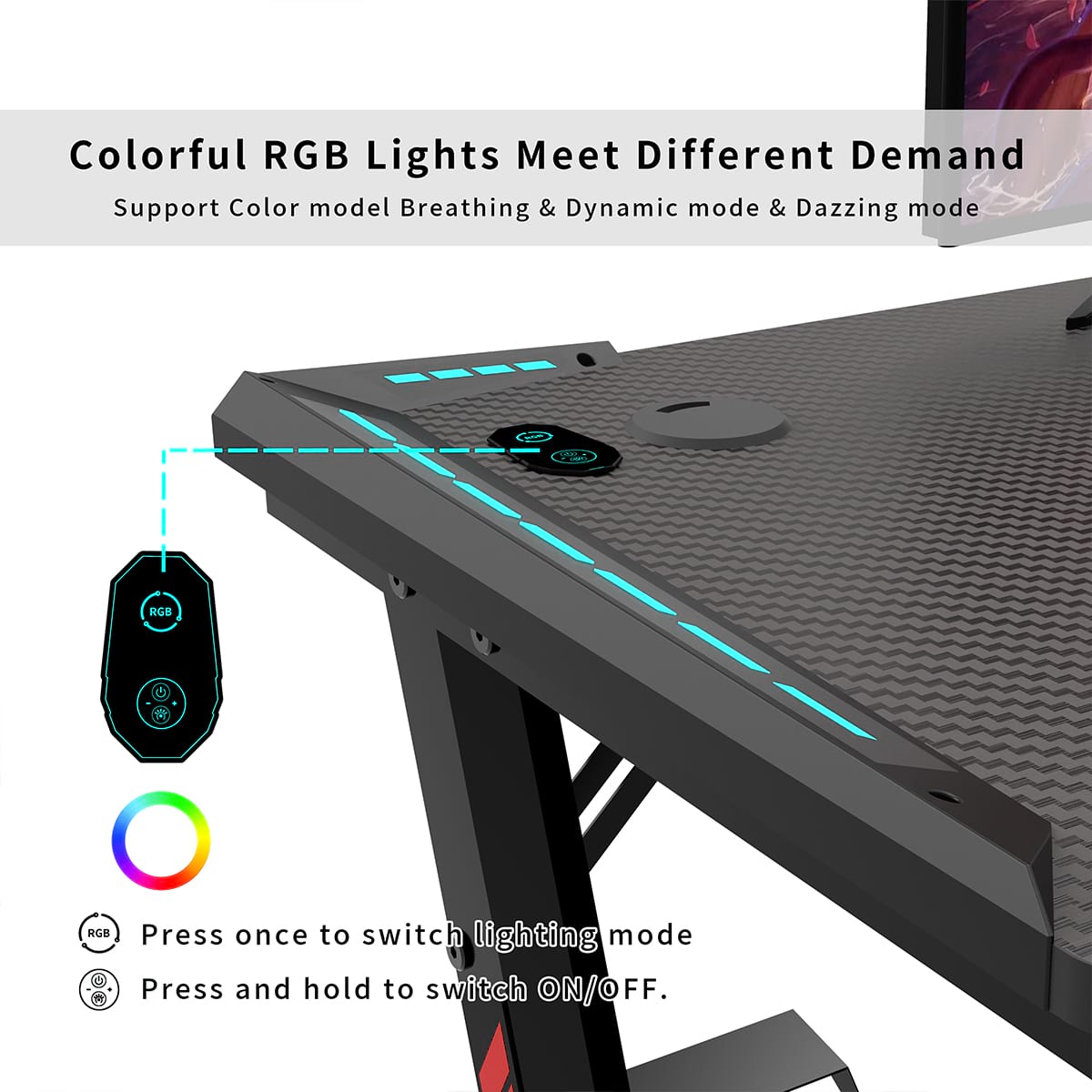 Escritorio para juegos ecol&oacute;gico en forma de Z de 100/120/140 cm para oficina Z2-7