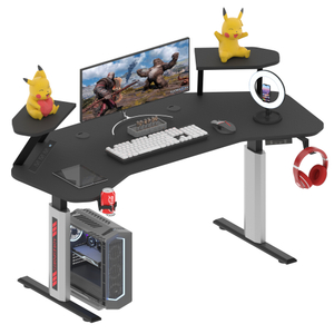AOR ESPORTS Escritorio de oficina eléctrico de altura ajustable con soporte para monitor