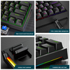 Teclado mecánico con cable deportivo electrónico Teclado mecánico enchufable con eje verde claro de 61 teclas