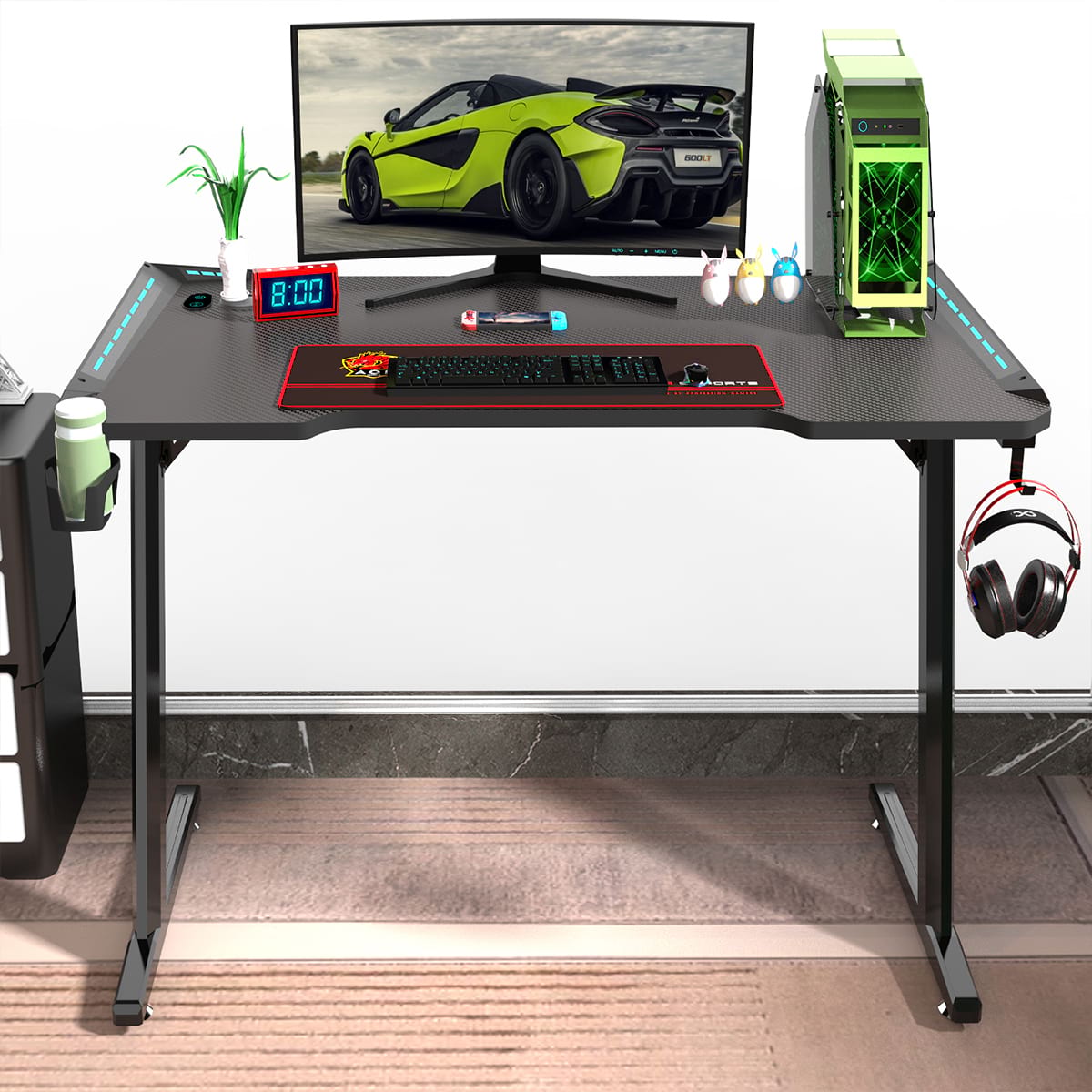 Escritorio para juegos ecol&oacute;gico en forma de Z de 100/120/140 cm para oficina Z2-7